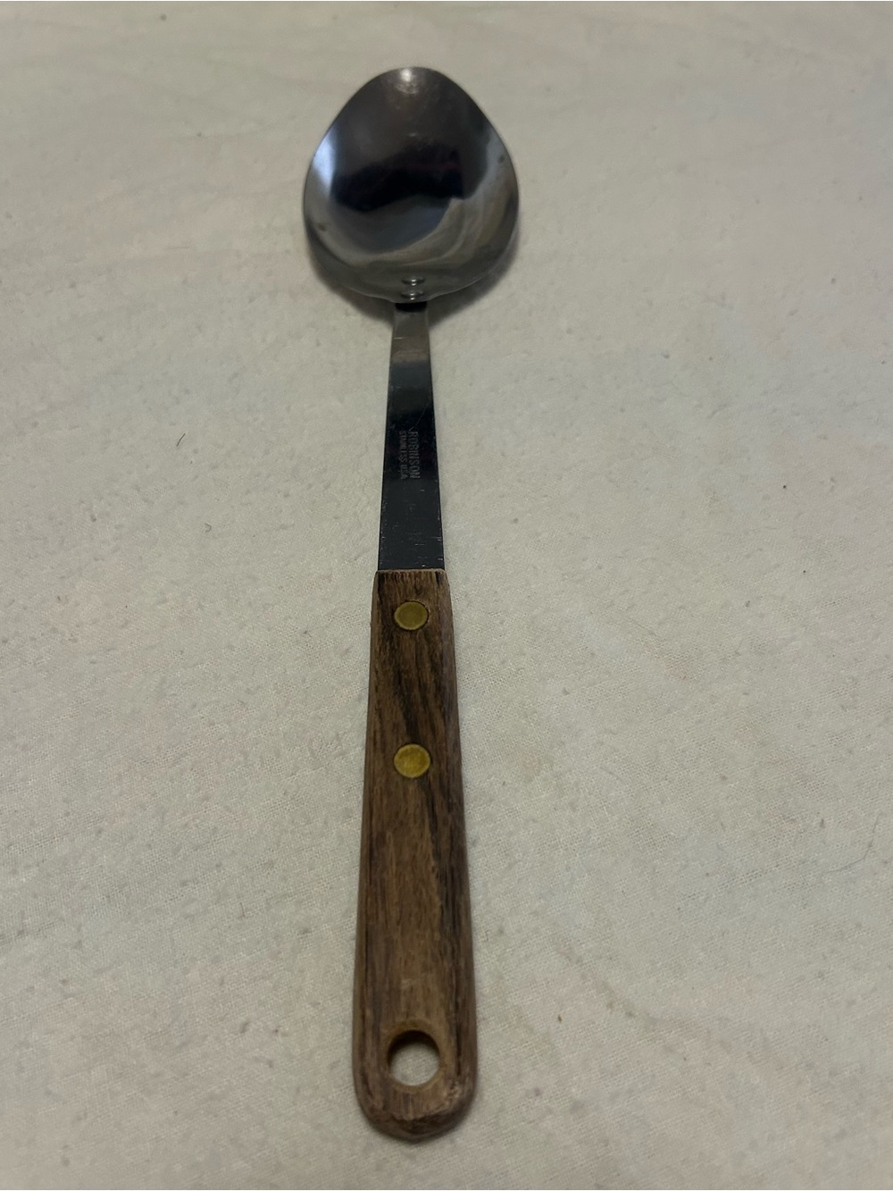 Robinson Vintage Serving Spoon with wood Handle 12" L Kitchenware